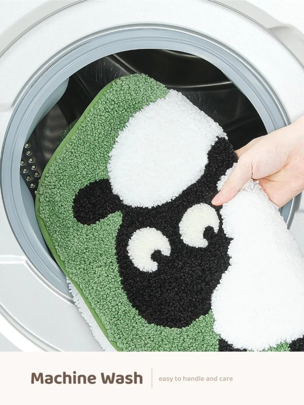 Cute Sheep Bath Rug, Bathroom Mat Non-Slip Soft Shower Rug Funny Plush Microfibe